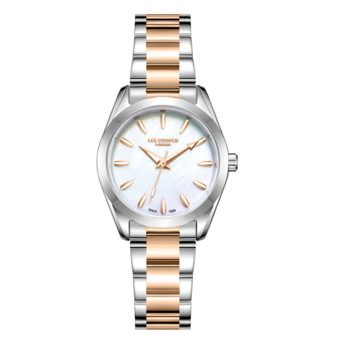 Lee Cooper Stainless Steel Silver and Rose Gold Watch for Women LC08302.520