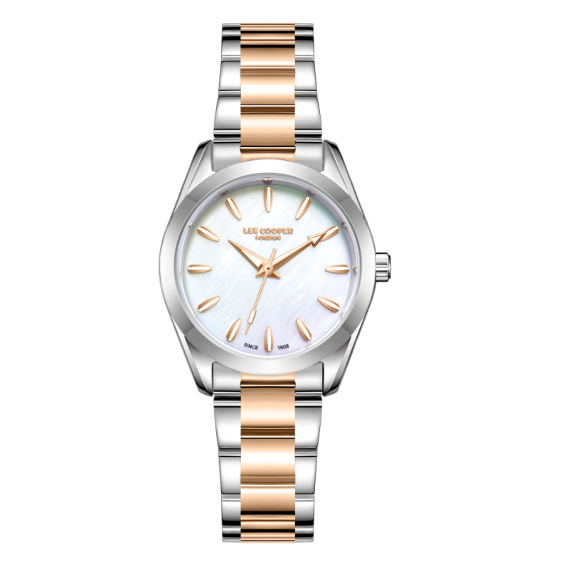 Lee Cooper Stainless Steel Silver and Rose Gold Watch for Women LC08302.520