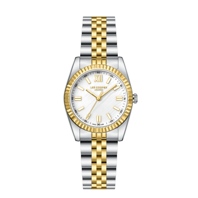 Lee Cooper Stainless Steel Silver and Gold Watch for Women LC08303.220