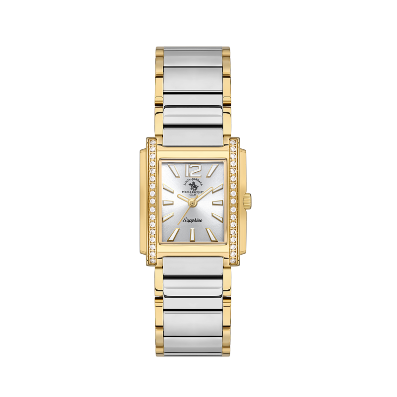 Santa Barbara Polo & Racquet Club Luxury Silver and Gold Stainless Steel Watch for Women SB.1.10547-3