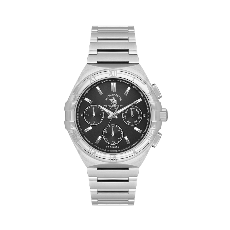 Santa Barbara Polo & Racquet Club Luxury Silver Stainless Steel Watch for Men SB.1.10548-1
