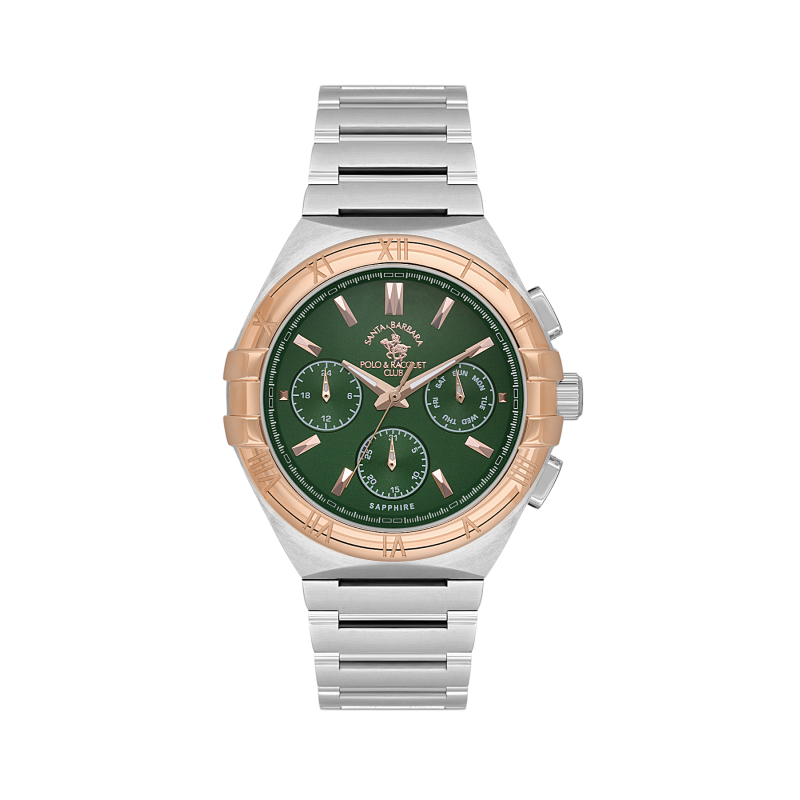 Santa Barbara Polo & Racquet Club Luxury Silver Stainless Steel Watch for Men SB.1.10548-4