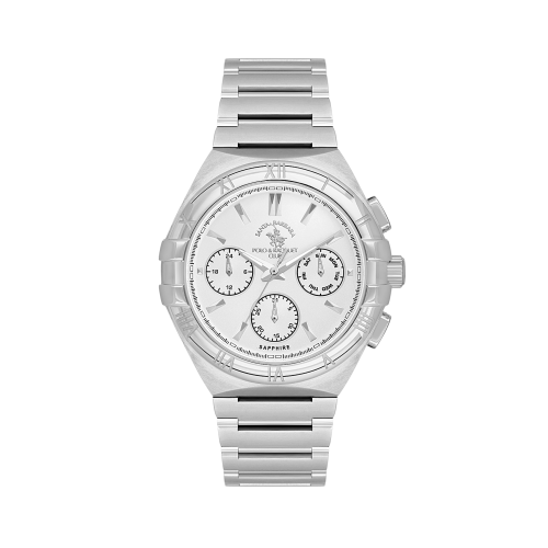 Santa Barbara Polo & Racquet Club Luxury Silver Stainless Steel Watch for Men SB.1.10548-6