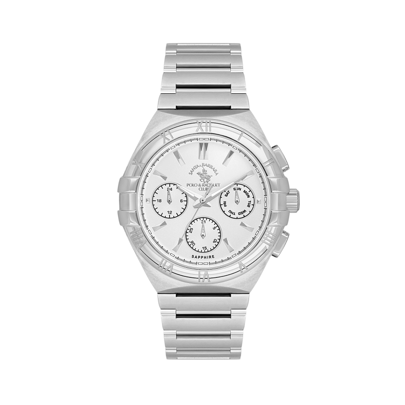 Santa Barbara Polo & Racquet Club Luxury Silver Stainless Steel Watch for Men SB.1.10548-6