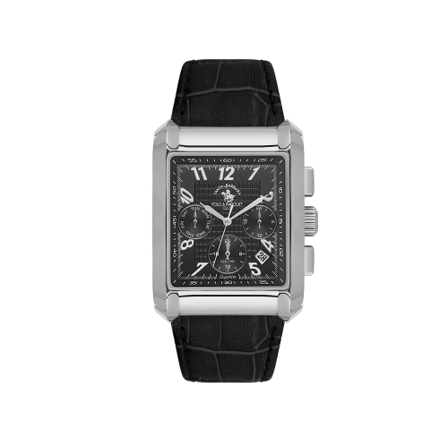 Santa Barbara Polo & Racquet Club Legend Black Genuine Leather Watch for Men SB.1.10550-1