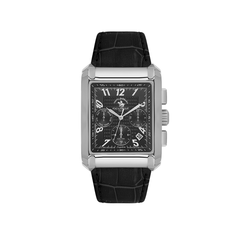 Santa Barbara Polo & Racquet Club Legend Black Genuine Leather Watch for Men SB.1.10550-1