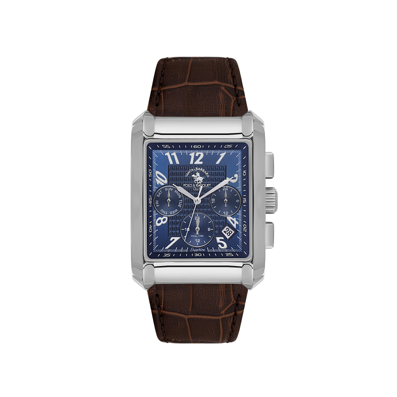 Santa Barbara Polo & Racquet Club Legend Dark Brown Genuine Leather Watch for Men SB.1.10550-3
