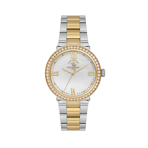 Santa Barbara Polo & Racquet Club Unique Silver and Gold Stainless Steel Watch for Women SB.1.10553-3