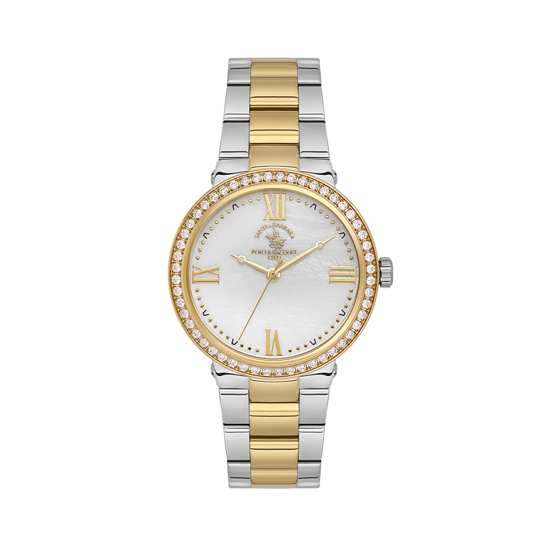 Santa Barbara Polo & Racquet Club Unique Silver and Gold Stainless Steel Watch for Women SB.1.10553-3