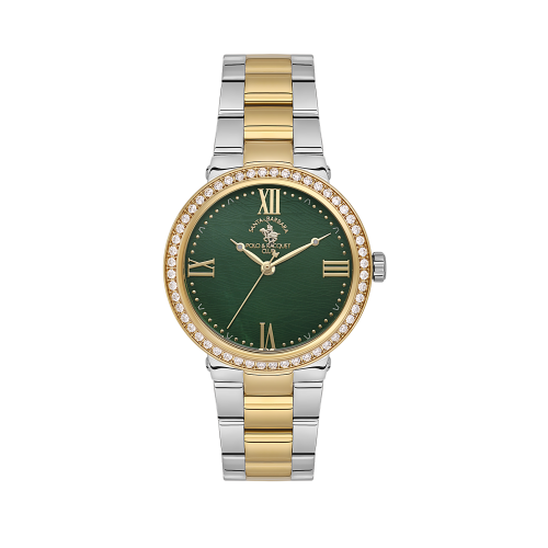 Santa Barbara Polo & Racquet Club Unique Silver and Gold Stainless Steel Watch for Women SB.1.10553-4