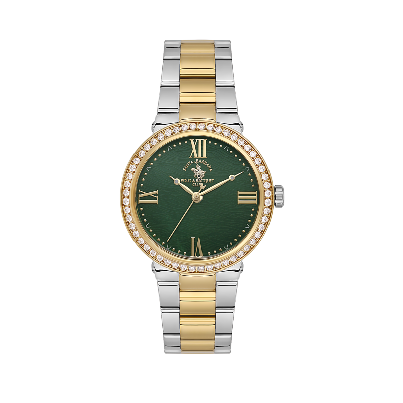 Santa Barbara Polo & Racquet Club Unique Silver and Gold Stainless Steel Watch for Women SB.1.10553-4