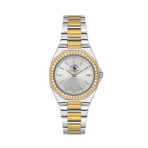 Santa Barbara Polo & Racquet Club Unique Silver and Gold Stainless Steel Watch for Women SB.1.10647-4