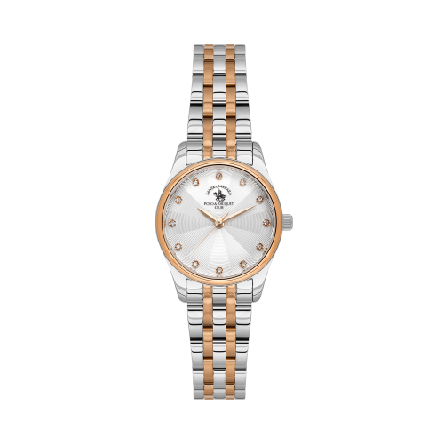 Santa Barbara Polo & Racquet Club Unique Silver and Rose Gold Stainless Steel Watch for Women SB.1.10649-6
