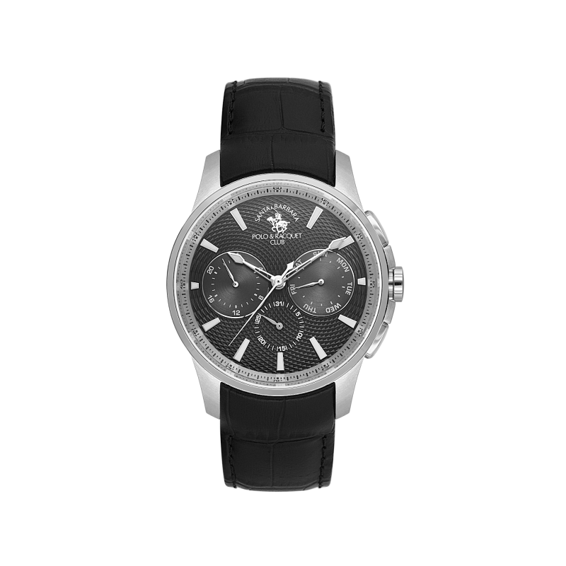 Santa Barbara Polo & Racquet Club Legend Black Genuine Leather Watch for Men SB.1.10652-2