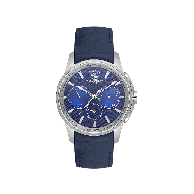 Santa Barbara Polo & Racquet Club Legend Dark Blue Genuine Leather Watch for Men SB.1.10652-3