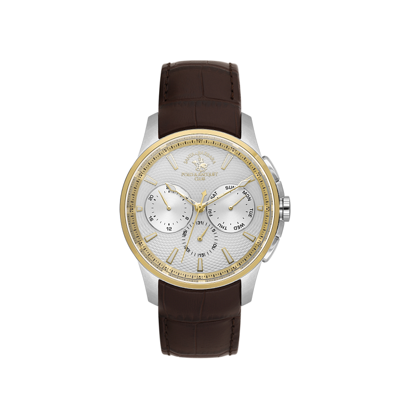 Santa Barbara Polo & Racquet Club Legend Dark Brown Genuine Leather Watch for Men SB.1.10652-6