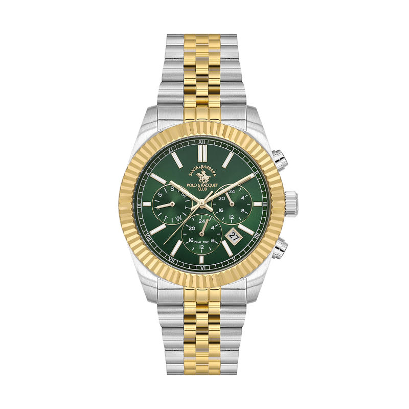 Santa Barbara Polo & Racquet Club Legend Silver and Gold Stainless Steel Watch for Men SB.1.10653-5