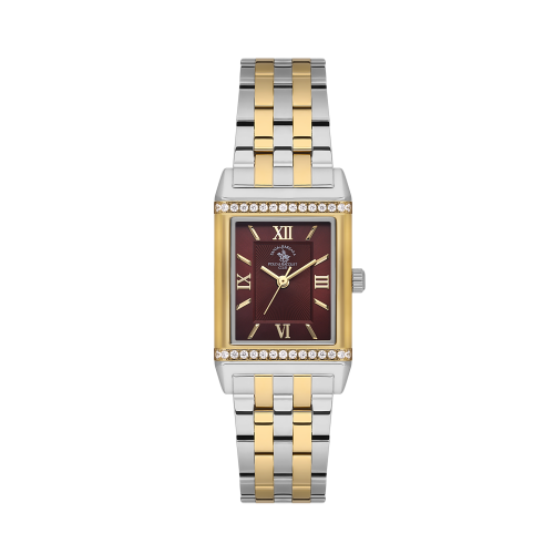Santa Barbara Polo & Racquet Club Unique Silver and Gold Stainless Steel Watch for Women SB.1.10655-5