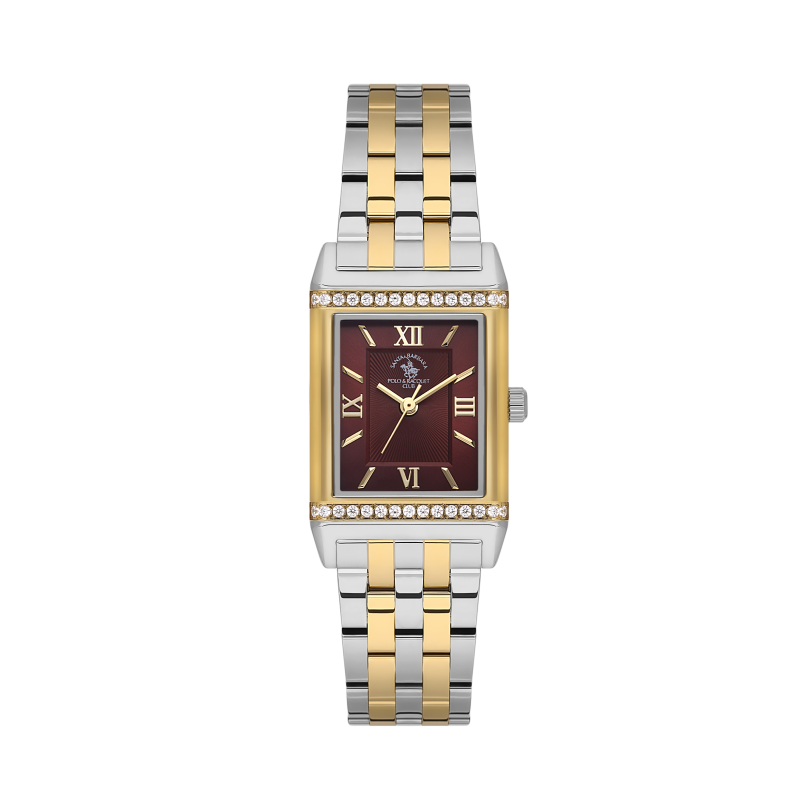 Santa Barbara Polo & Racquet Club Unique Silver and Gold Stainless Steel Watch for Women SB.1.10655-5