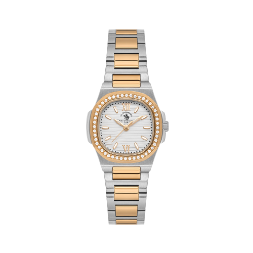 Santa Barbara Polo & Racquet Club Unique Silver and Rose Gold Stainless Steel Watch for Women SB.1.10658-5