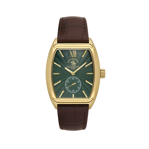 Santa Barbara Polo & Racquet Club Noble Dark Brown Genuine Leather Watch for Men SB.1.10662-4