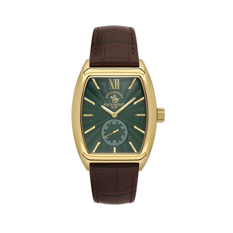 Santa Barbara Polo & Racquet Club Noble Dark Brown Genuine Leather Watch for Men SB.1.10662-4