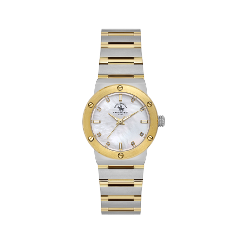 Santa Barbara Polo & Racquet Club Unique Silver and Gold Stainless Steel Watch for Women SB.1.10664-4