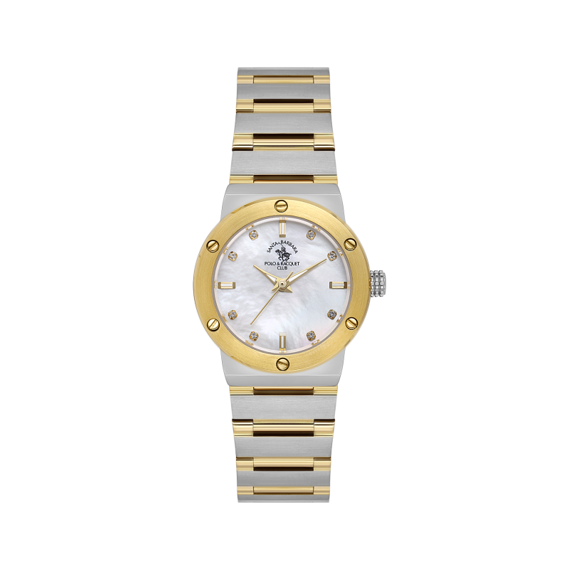 Santa Barbara Polo & Racquet Club Unique Silver and Gold Stainless Steel Watch for Women SB.1.10664-4