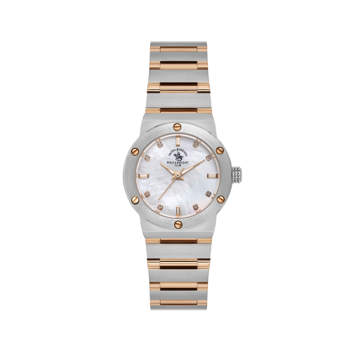 Santa Barbara Polo & Racquet Club Unique Silver and Rose Gold Stainless Steel Watch for Women SB.1.10664-5