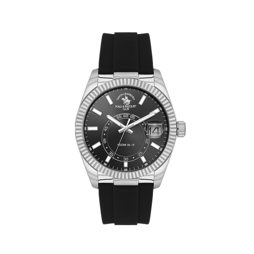 Santa Barbara Polo & Racquet Club Legend Black Silicone Watch for Men SB.1.10669-1