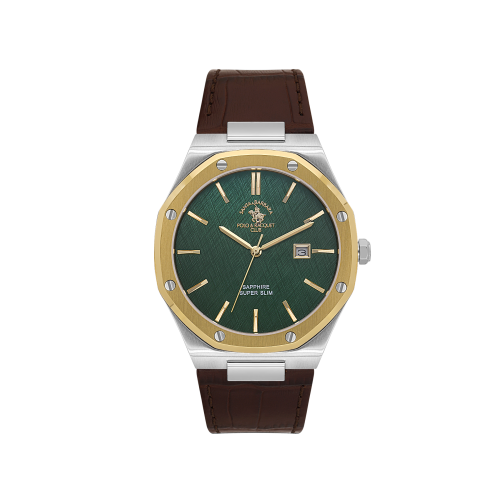 Santa Barbara Polo & Racquet Club Noble Brown Genuine Leather Watch for Men SB.1.10672-4
