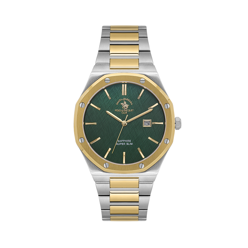 Santa Barbara Polo & Racquet Club Noble Silver and Gold Stainless Steel Watch for Men SB.1.10673-5