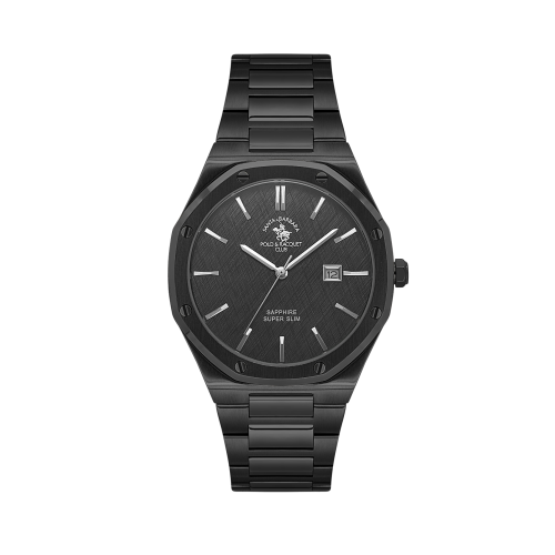 Santa Barbara Polo & Racquet Club Noble Black Stainless Steel Watch for Men SB.1.10673-6