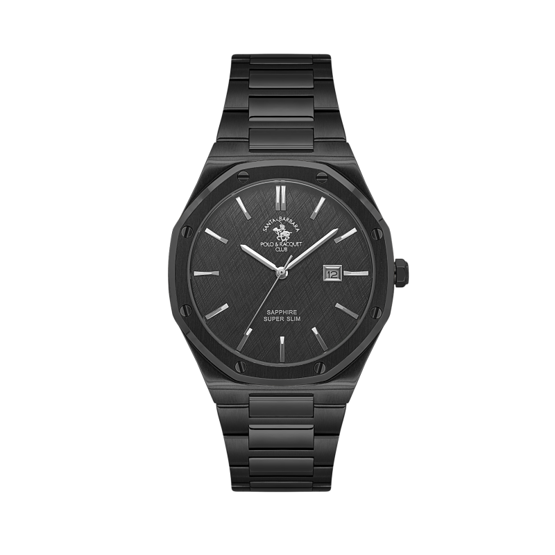 Santa Barbara Polo & Racquet Club Noble Black Stainless Steel Watch for Men SB.1.10673-6