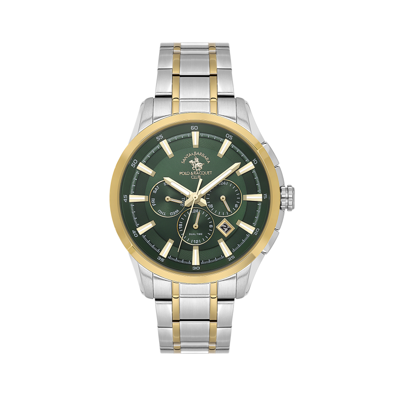 Santa Barbara Polo & Racquet Club Legend Silver and Gold Stainless Steel Watch for Men SB.1.10674-4