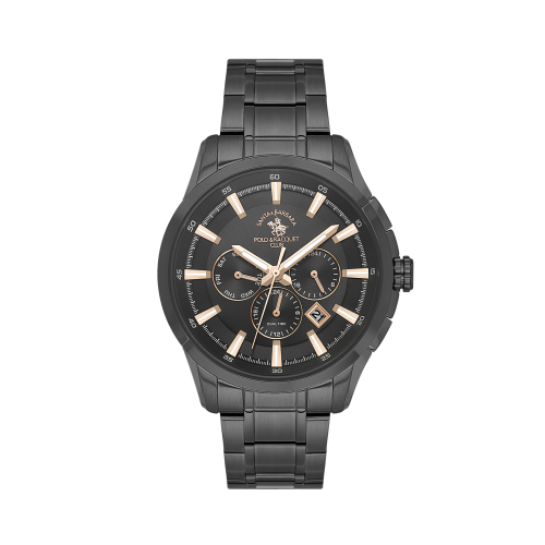 Santa Barbara Polo & Racquet Club Legend Black Stainless Steel Watch for Men SB.1.10674-5