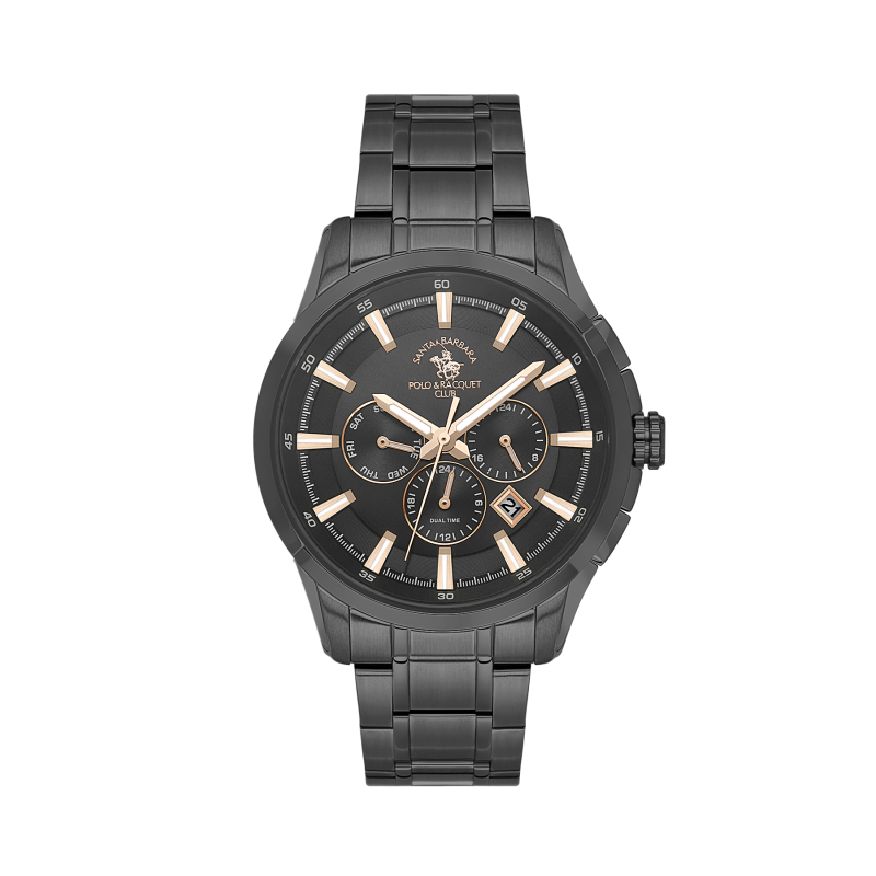 Santa Barbara Polo & Racquet Club Legend Black Stainless Steel Watch for Men SB.1.10674-5