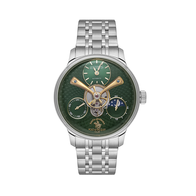 Santa Barbara Polo & Racquet Club Luxury Silver Stainless Steel Watch for Men SB.1.10677-4