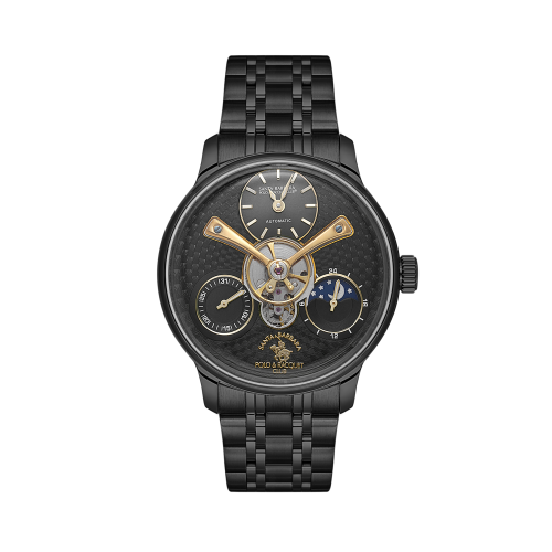 Santa Barbara Polo & Racquet Club Luxury Black Stainless Steel Watch for Men SB.1.10677-5