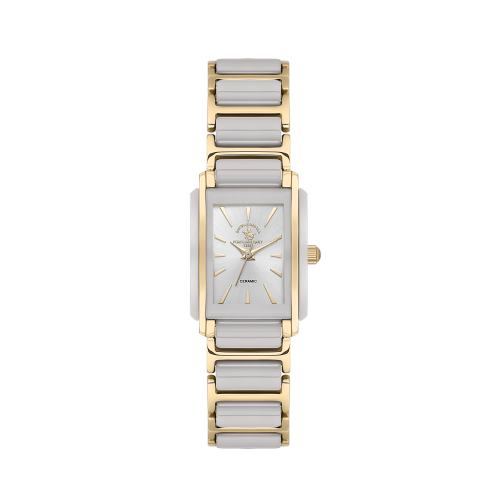 Santa Barbara Polo & Racquet Club Noble White and Gold Steel and Ceramic Watch for Women SB.4.10030-2