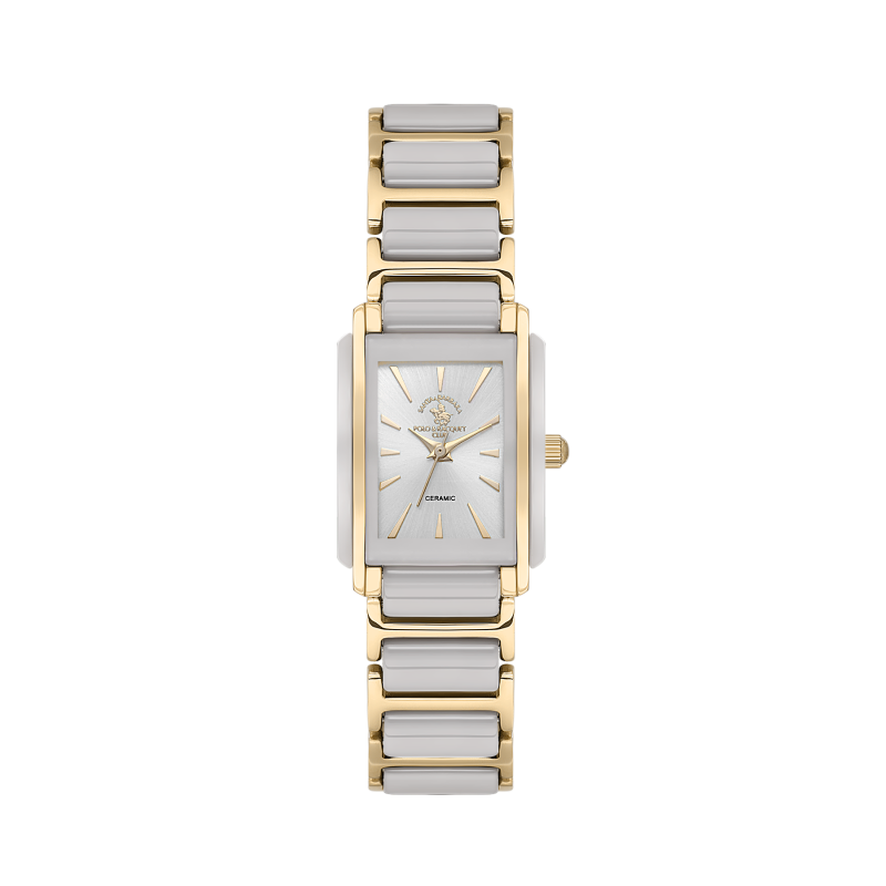 Santa Barbara Polo & Racquet Club Noble White and Gold Steel and Ceramic Watch for Women SB.4.10030-2