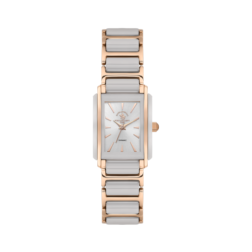 Santa Barbara Polo & Racquet Club Noble White and Rose Gold Steel and Ceramic Watch for Women SB.4.10030-5