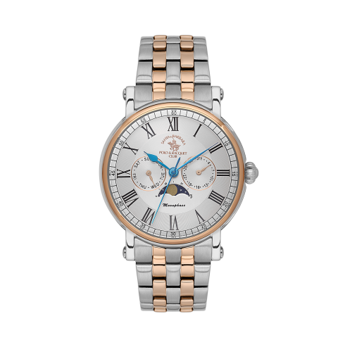 Santa Barbara Polo & Racquet Club Legend Silver and Rose Gold Stainless Steel Watch for Men SB.4.10032-5