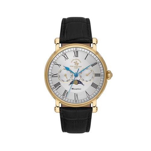 Santa Barbara Polo & Racquet Club Legend Black Leather Watch for Men SB.4.10033-4