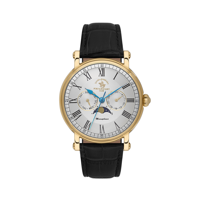 Santa Barbara Polo & Racquet Club Legend Black Leather Watch for Men SB.4.10033-4