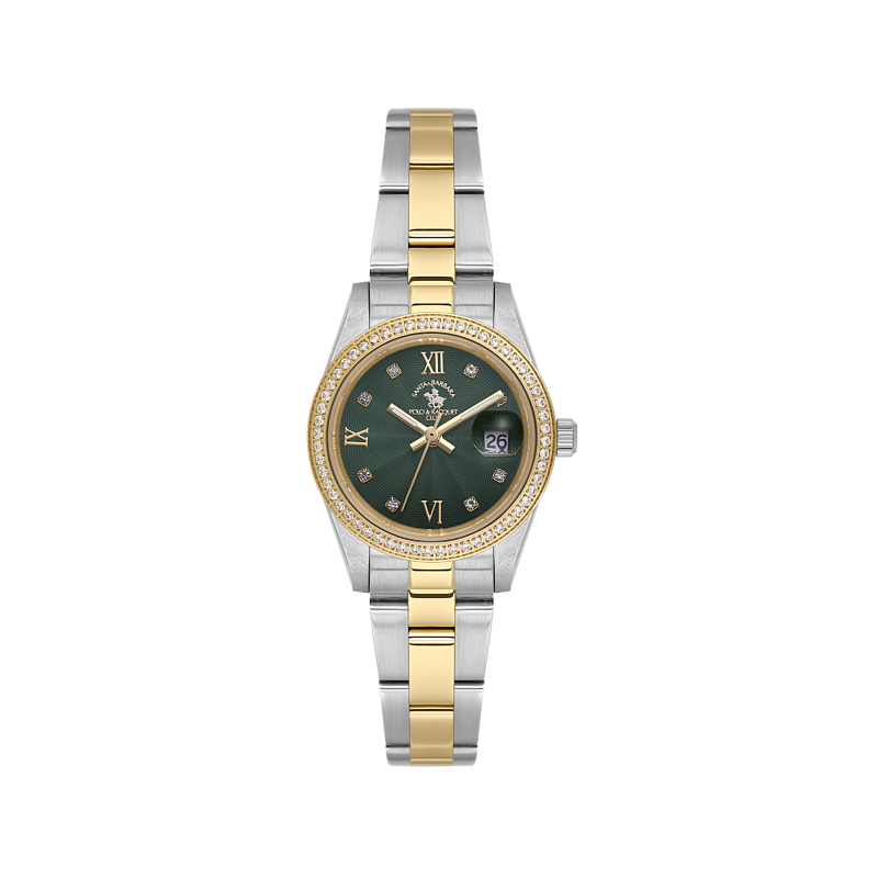 Santa Barbara Polo & Racquet Club Unique Silver and Gold Stainless Steel Watch for Women SB.4.10035-5