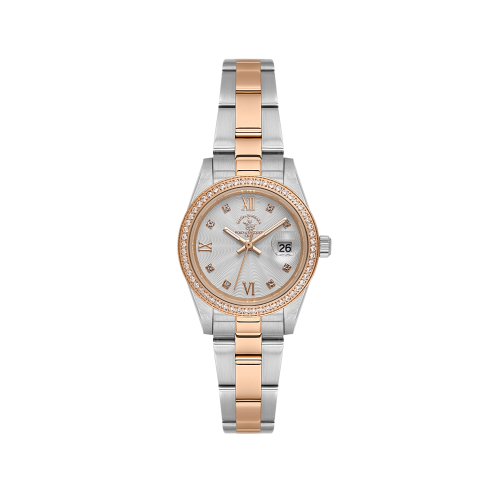 Santa Barbara Polo & Racquet Club Unique Silver and Rose Gold Stainless Steel Watch for Women SB.4.10035-6