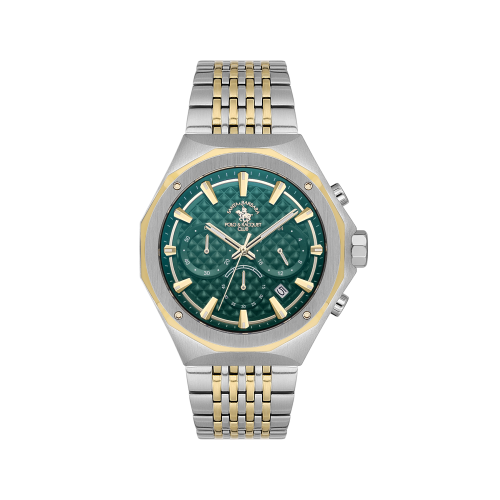 Santa Barbara Polo & Racquet Club Legend Silver and Gold Stainless Steel Watch for Men SB.5.10005-4
