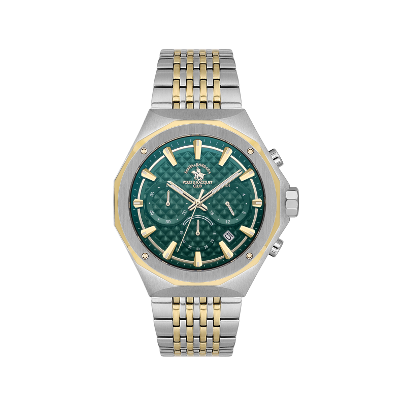 Santa Barbara Polo & Racquet Club Legend Silver and Gold Stainless Steel Watch for Men SB.5.10005-4