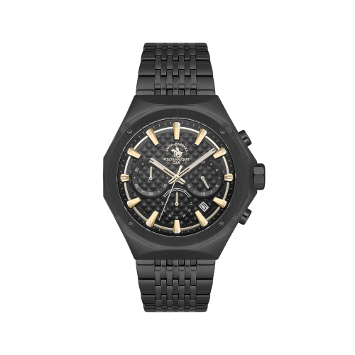 Santa Barbara Polo & Racquet Club Legend Black Stainless Steel Watch for Men SB.5.10005-5